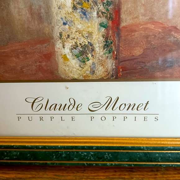 Claude Monet ‘Purple Poppies’ framed 21-5/8” x 17-5/8” print - Picture 2 of 4